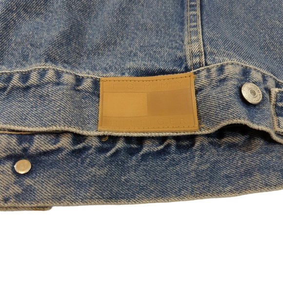 Vintage Tommy Hilfiger Denim Jacket Trucker Jean Women's XL BLUE Made In USA - Picture 6 of 9